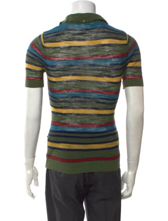 Jacquemus Striped V-Neck Polo Shirt