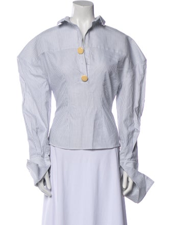 Jacquemus Striped Long Sleeve Button-Up Top