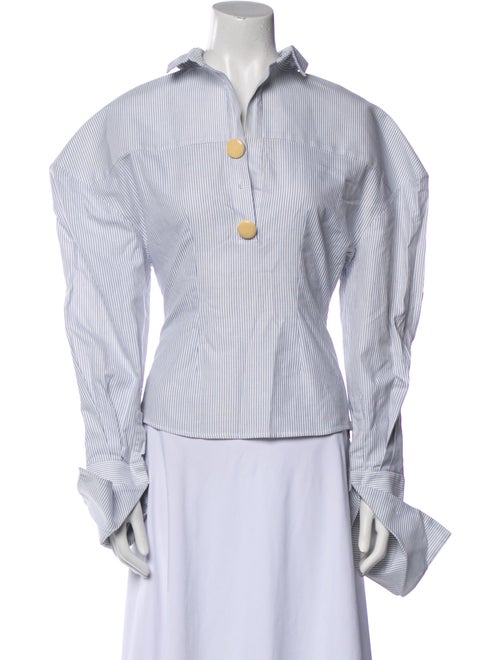 Jacquemus Striped Long Sleeve Button-Up Top