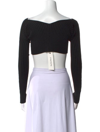 Jacquemus Off-The-Shoulder Long Sleeve Crop Top