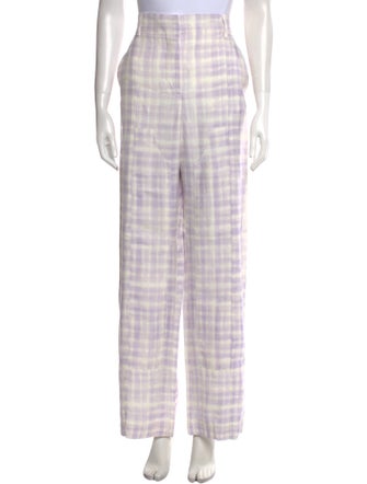 Jacquemus Plaid Print Wide Leg Pants