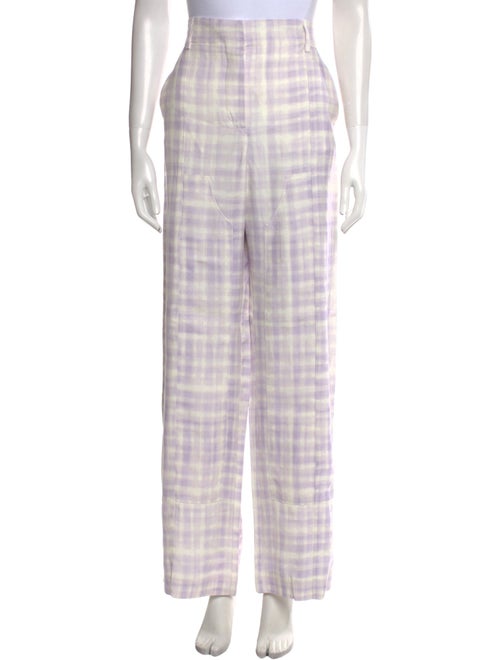 Jacquemus Plaid Print Wide Leg Pants