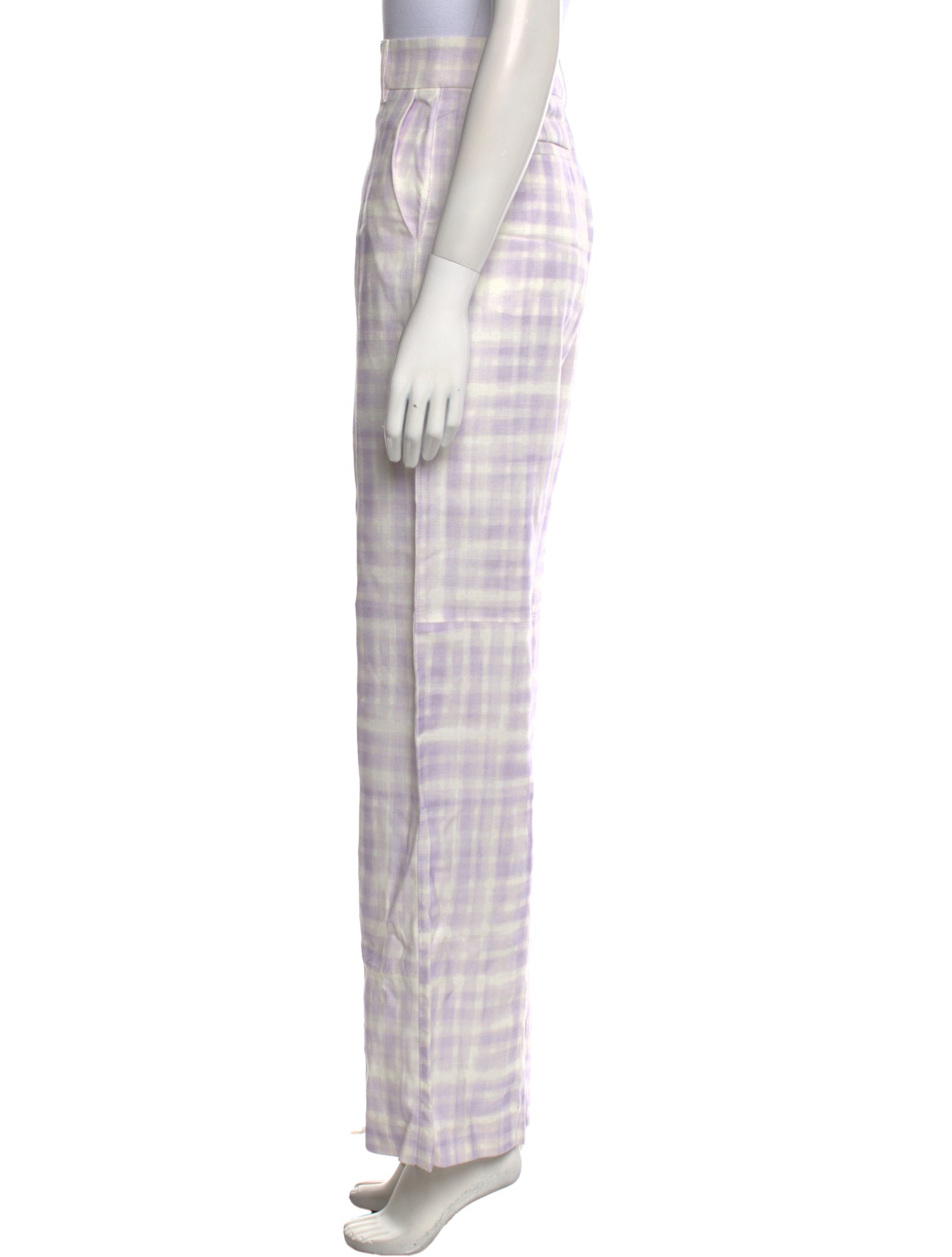 Jacquemus Plaid Print Wide Leg Pants
