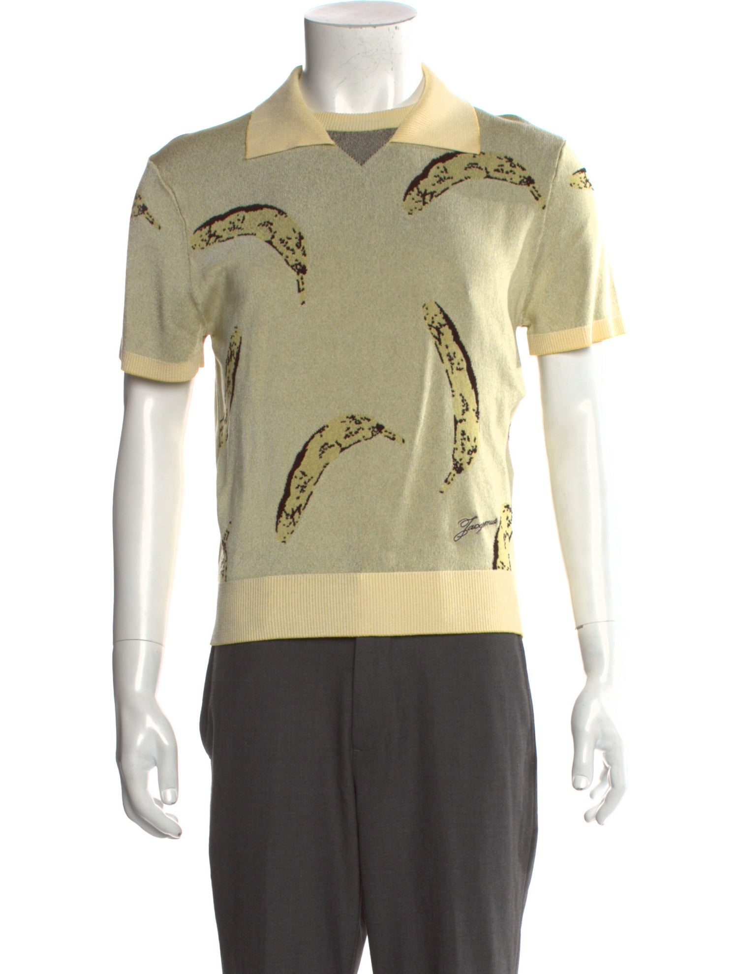 Jacquemus Graphic Print Collar Polo Sweater