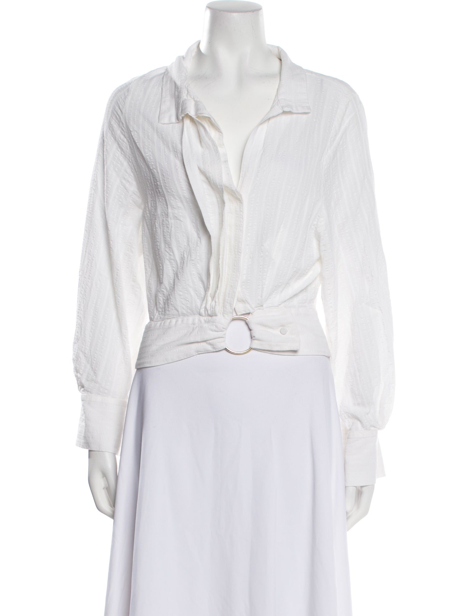 Jacquemus V-Neck Long Sleeve Crop Top