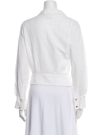 Jacquemus V-Neck Long Sleeve Crop Top
