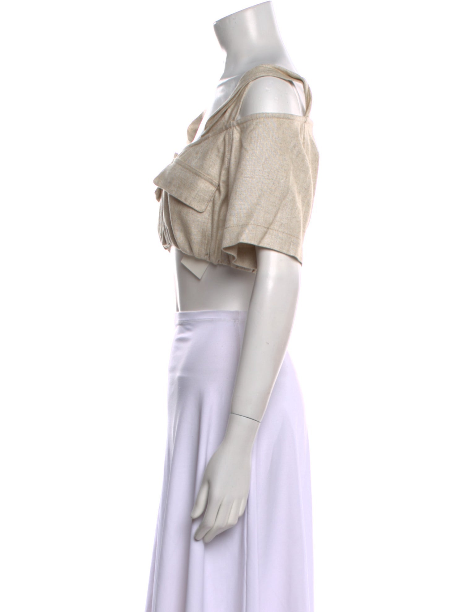 Jacquemus Square Neckline Short Sleeve Crop Top