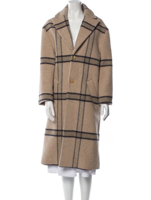 Jacquemus Virgin Wool Plaid Print Faux Fur Coat