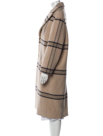 Jacquemus Virgin Wool Plaid Print Faux Fur Coat