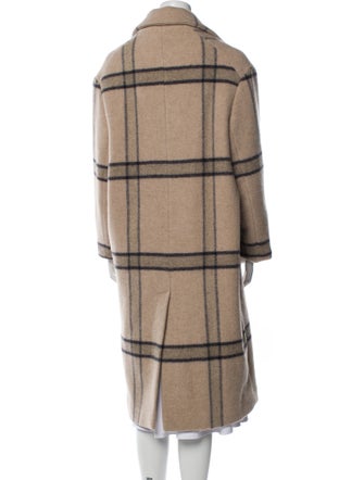 Jacquemus Virgin Wool Plaid Print Faux Fur Coat