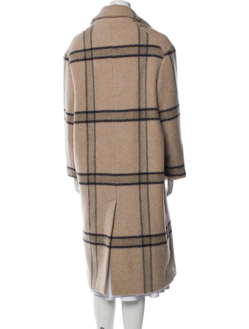 Jacquemus Virgin Wool Plaid Print Faux Fur Coat