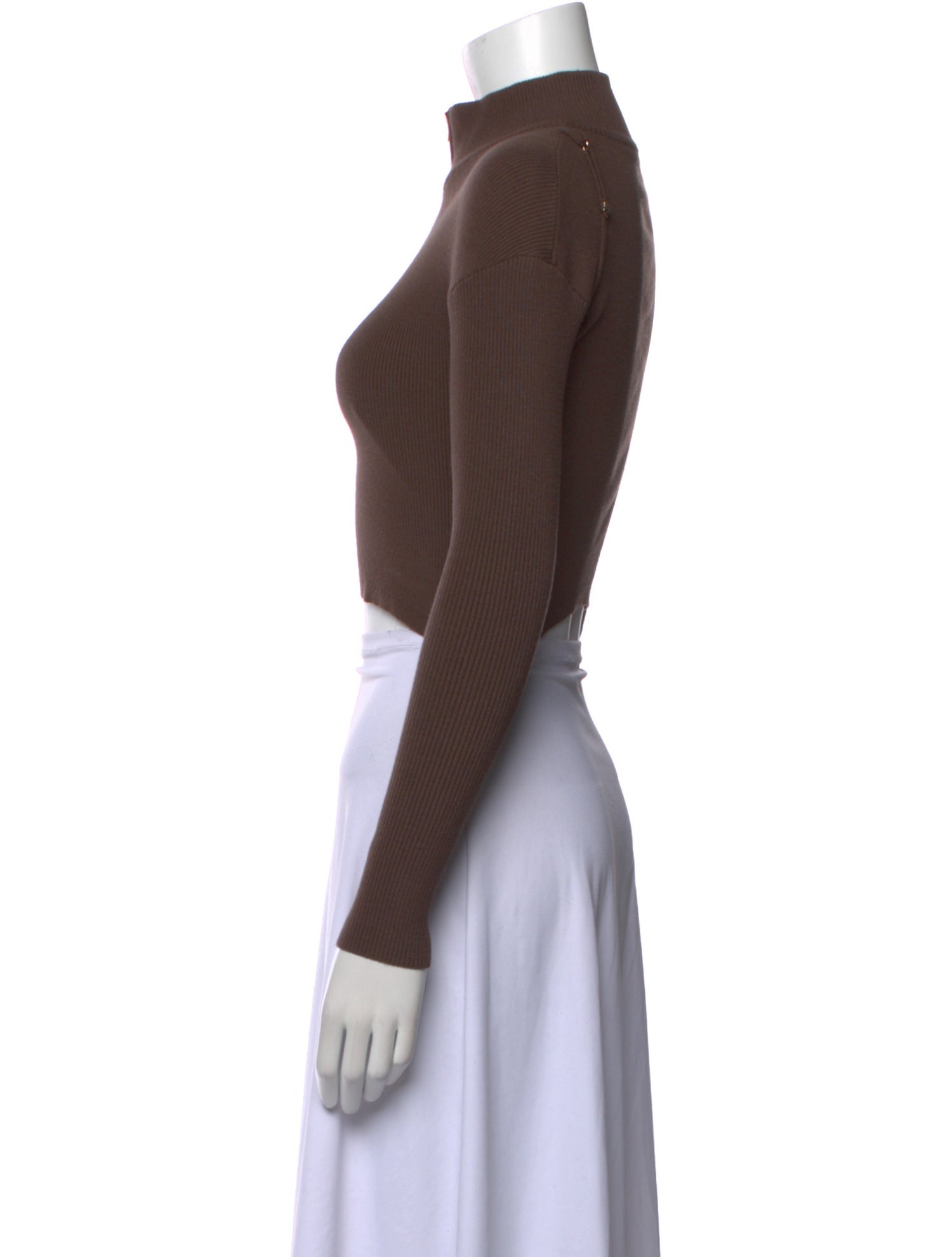 Jacquemus Mock Neck Long Sleeve Crop Top