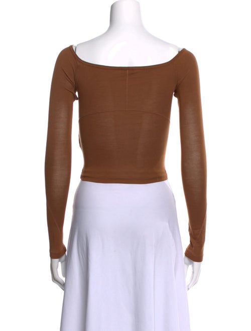 Jacquemus Square Neckline Long Sleeve Crop Top