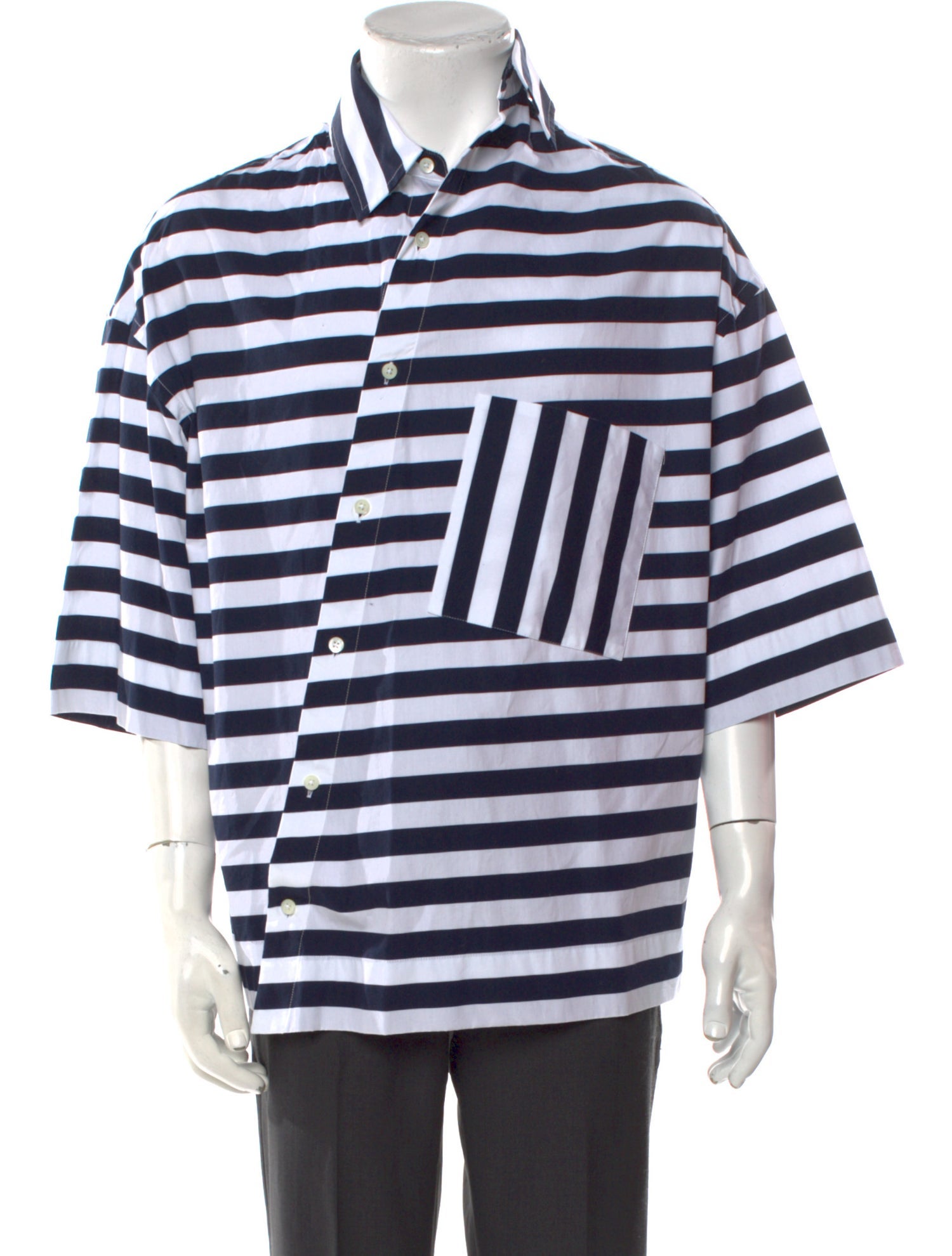 Jacquemus Striped Three-Quarter Sleeve Shirt