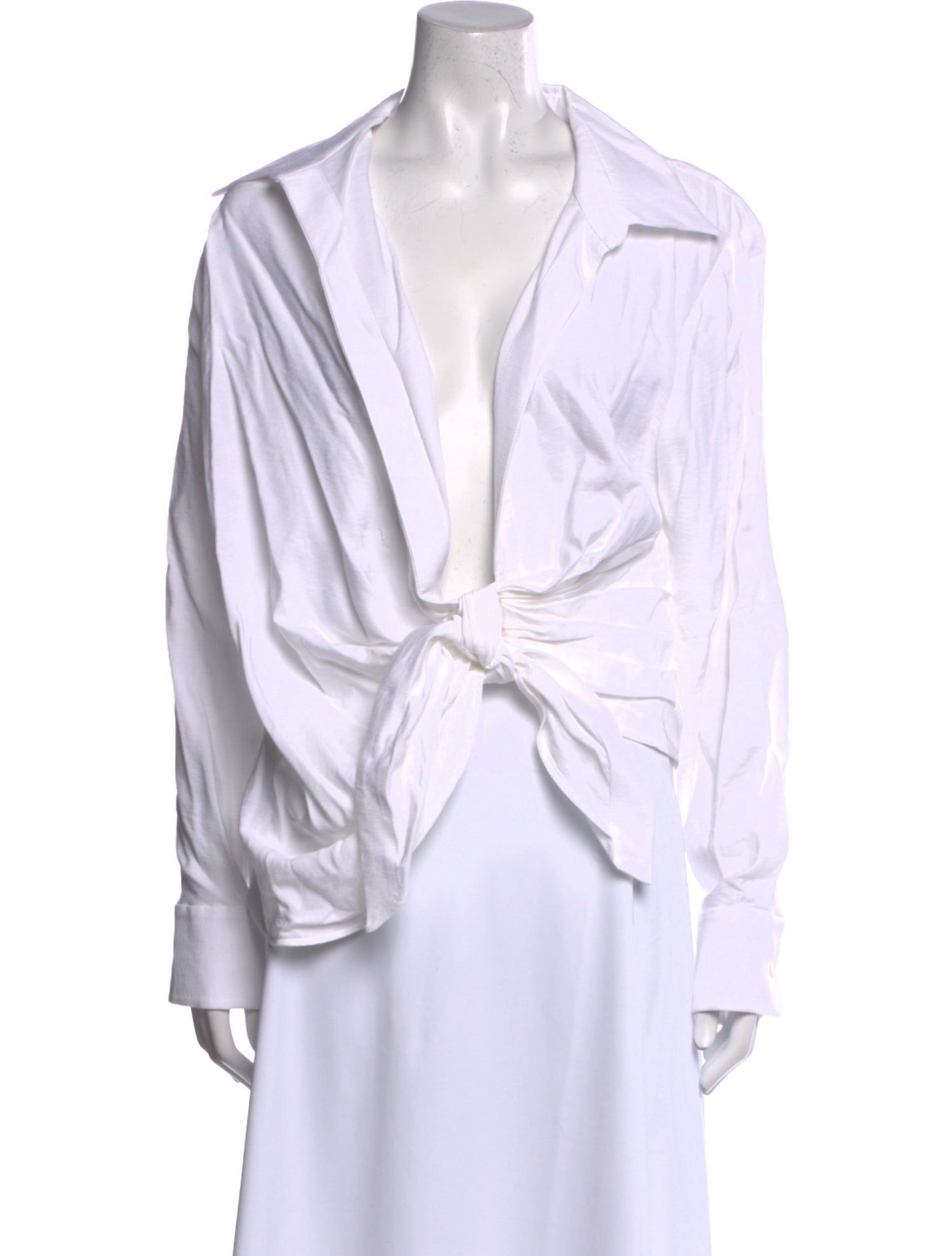 Jacquemus V-Neck Long Sleeve Button-Up Top
