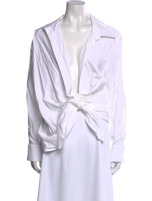 Jacquemus V-Neck Long Sleeve Button-Up Top