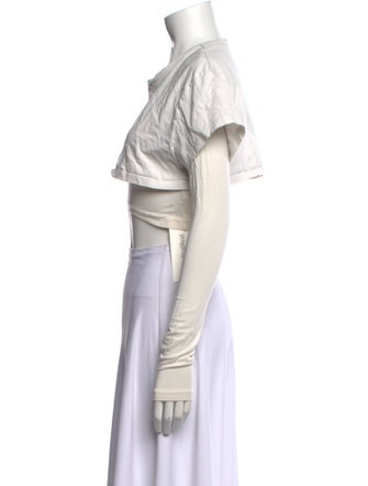 Jacquemus Mock Neck Short Sleeve Crop Top