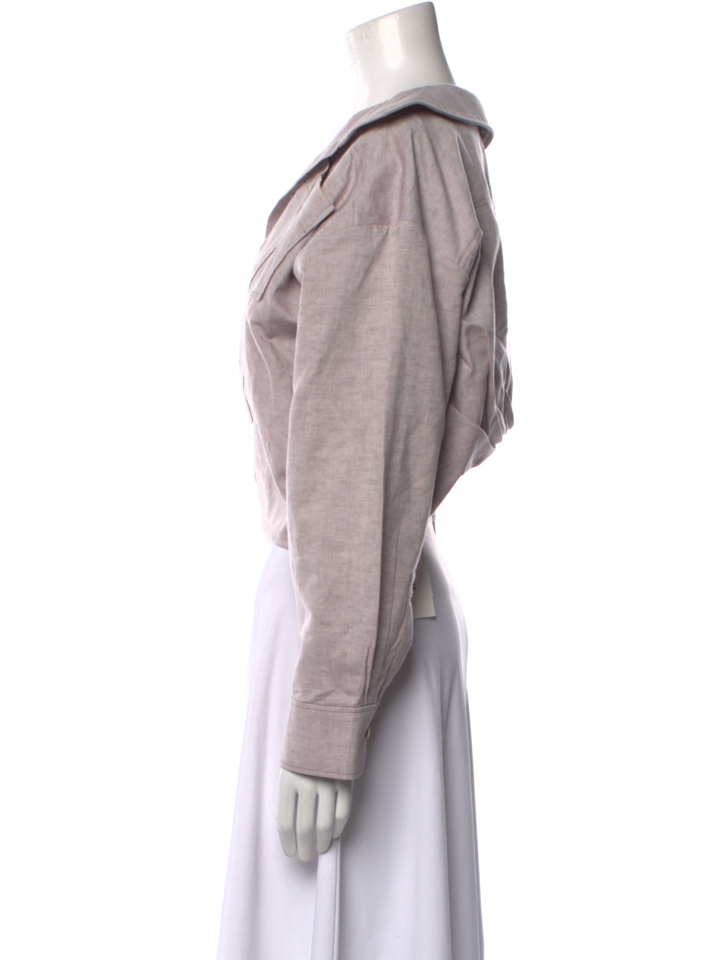 Jacquemus V-Neck Long Sleeve Crop Top