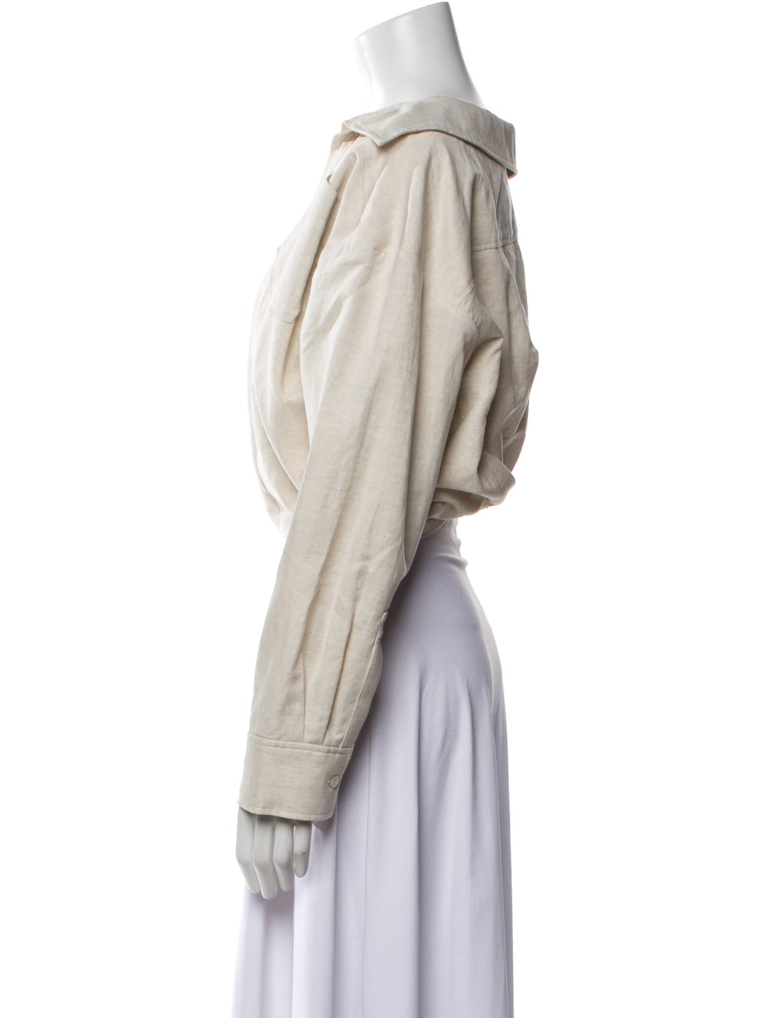 Jacquemus V-Neck Long Sleeve Crop Top