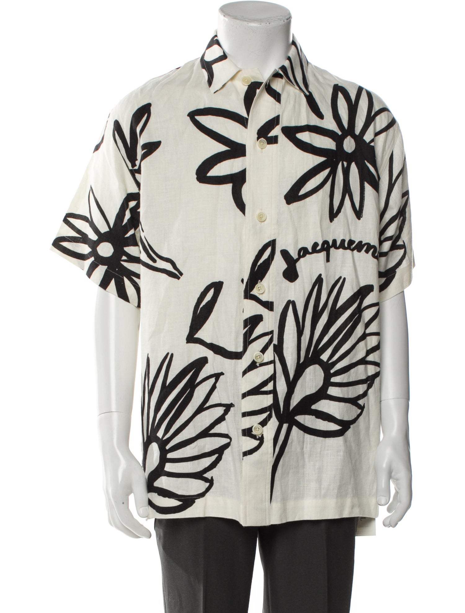 Jacquemus Linen Floral Print Shirt