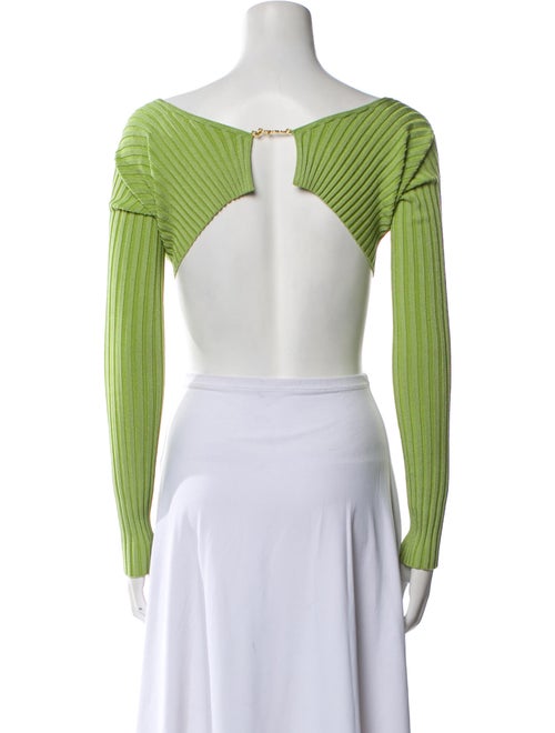 Jacquemus Off-The-Shoulder Long Sleeve Crop Top