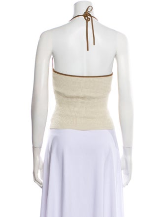Jacquemus Linen Halterneck Crop Top