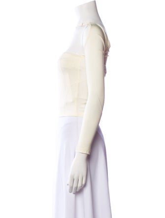 Jacquemus Square Neckline Three-Quarter Sleeve Crop Top