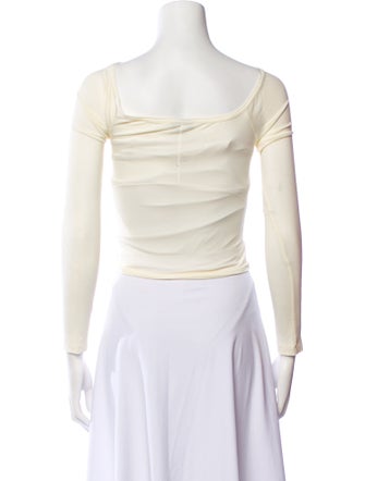 Jacquemus Square Neckline Three-Quarter Sleeve Crop Top