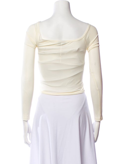 Jacquemus Square Neckline Three-Quarter Sleeve Crop Top