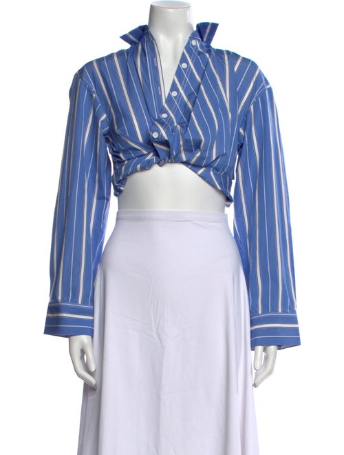 Jacquemus Striped V-Neck Crop Top