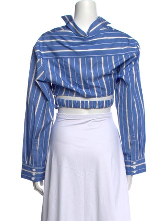 Jacquemus Striped V-Neck Crop Top
