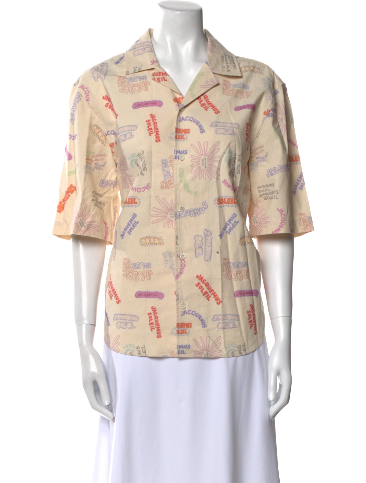 Jacquemus Printed Short Sleeve Button-Up Top w/ Tags