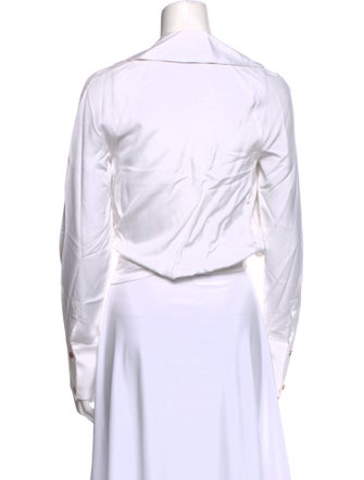 Jacquemus V-Neck Long Sleeve Crop Top