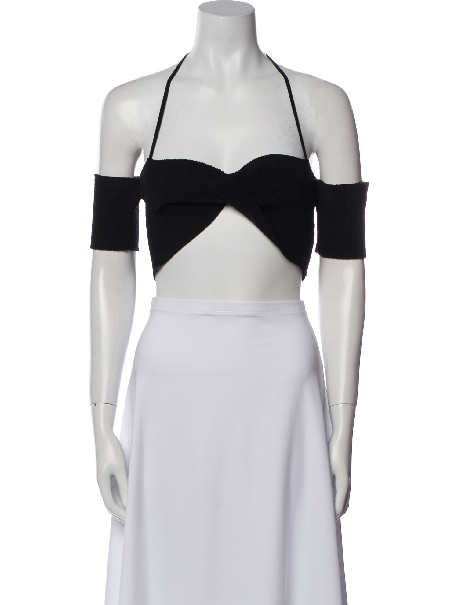 Jacquemus Halterneck Short Sleeve Crop Top