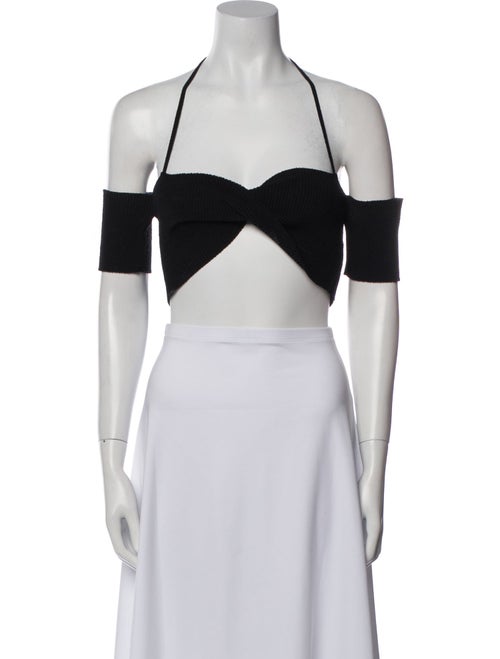 Jacquemus Halterneck Short Sleeve Crop Top