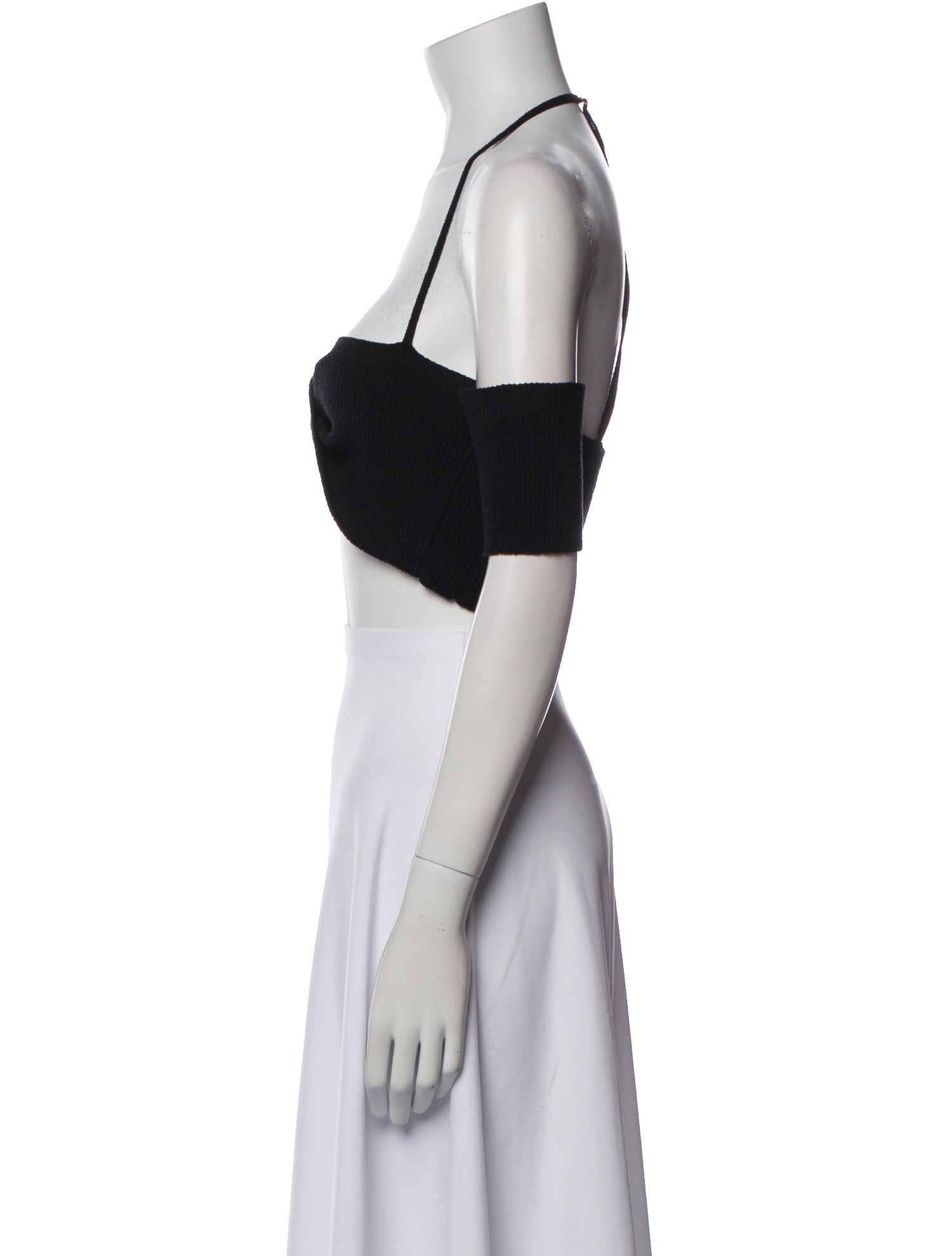 Jacquemus Halterneck Short Sleeve Crop Top