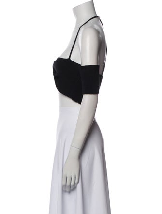 Jacquemus Halterneck Short Sleeve Crop Top