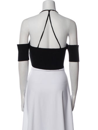 Jacquemus Halterneck Short Sleeve Crop Top