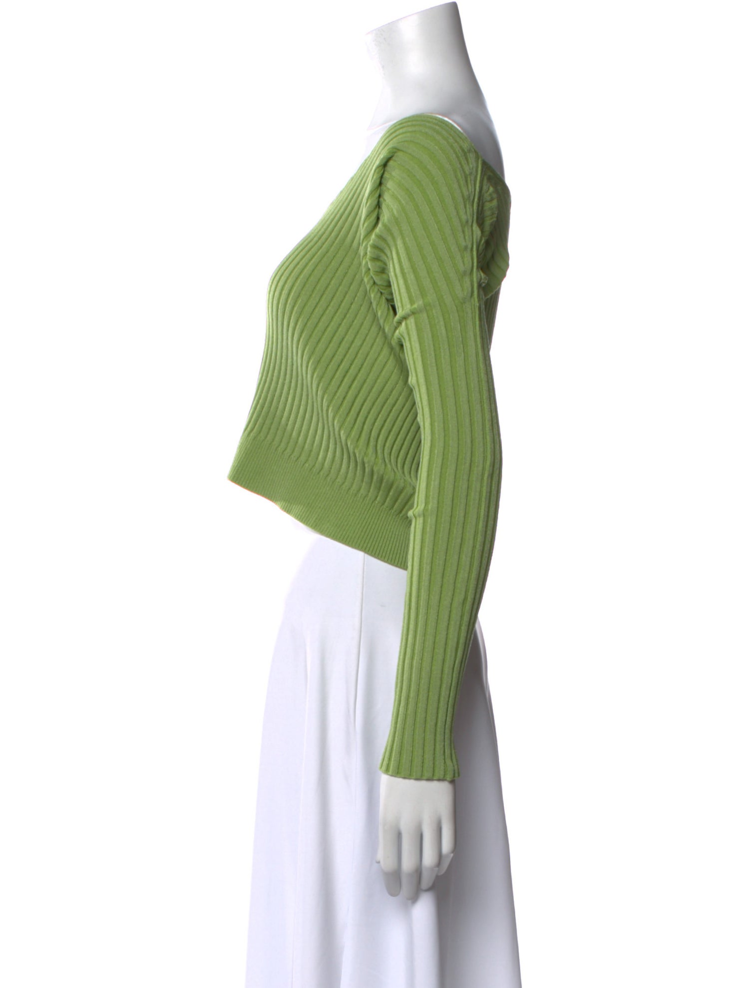 Jacquemus Scoop Neck Long Sleeve Crop Top