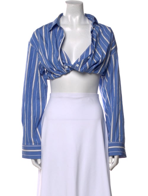 Jacquemus Striped V-Neck Crop Top