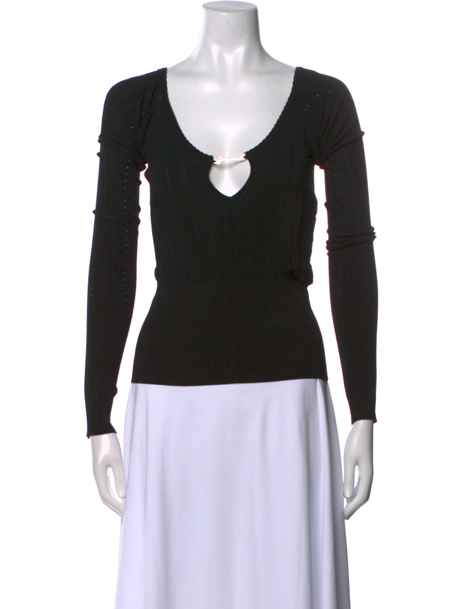 Jacquemus Scoop Neck Long Sleeve Top