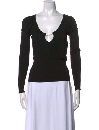 Jacquemus Scoop Neck Long Sleeve Top