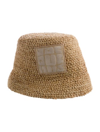 Jacquemus Embroidered Raffia Bucket Hat