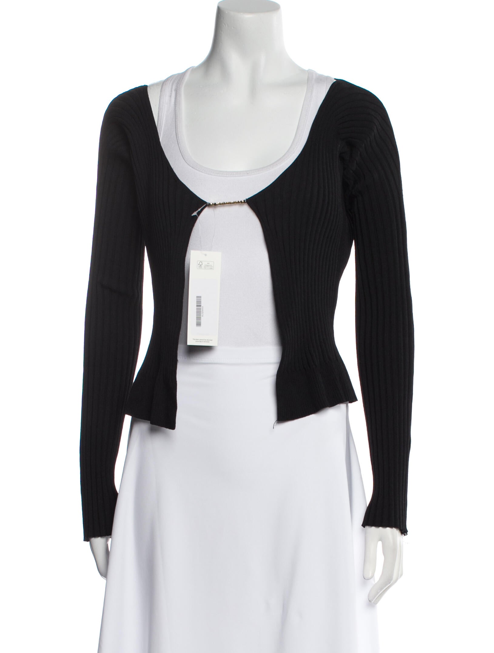 Jacquemus Scoop Neck Long Sleeve Crop Top