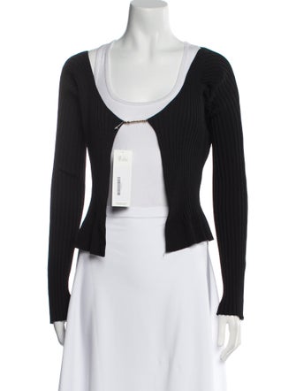 Jacquemus Scoop Neck Long Sleeve Crop Top