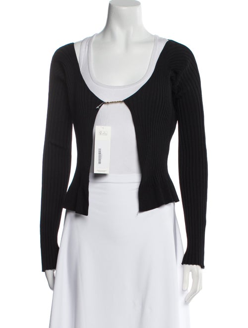 Jacquemus Scoop Neck Long Sleeve Crop Top