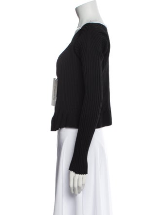 Jacquemus Scoop Neck Long Sleeve Crop Top