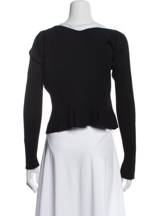 Jacquemus Scoop Neck Long Sleeve Crop Top