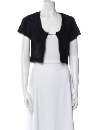 Jacquemus V-Neck Short Sleeve Crop Top