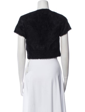 Jacquemus V-Neck Short Sleeve Crop Top